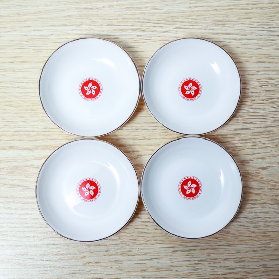 Bowl and plate set with HKSAR regional emblem (for 4 persons)(PRE-ORDER)