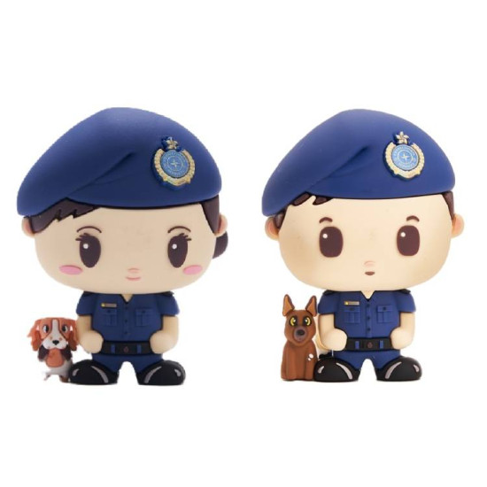 懲教署Q版手辦-警衛犬隊一對