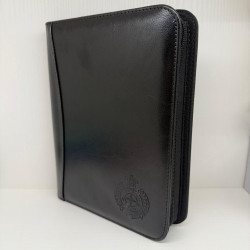 懲教署A5真皮帶拉鏈薄