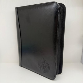 懲教署A5真皮帶拉鏈薄