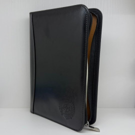 懲教署A5真皮帶拉鏈薄