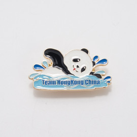 可愛熊貓-游泳造型胸針