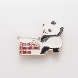 可愛熊貓-劍擊造型胸針